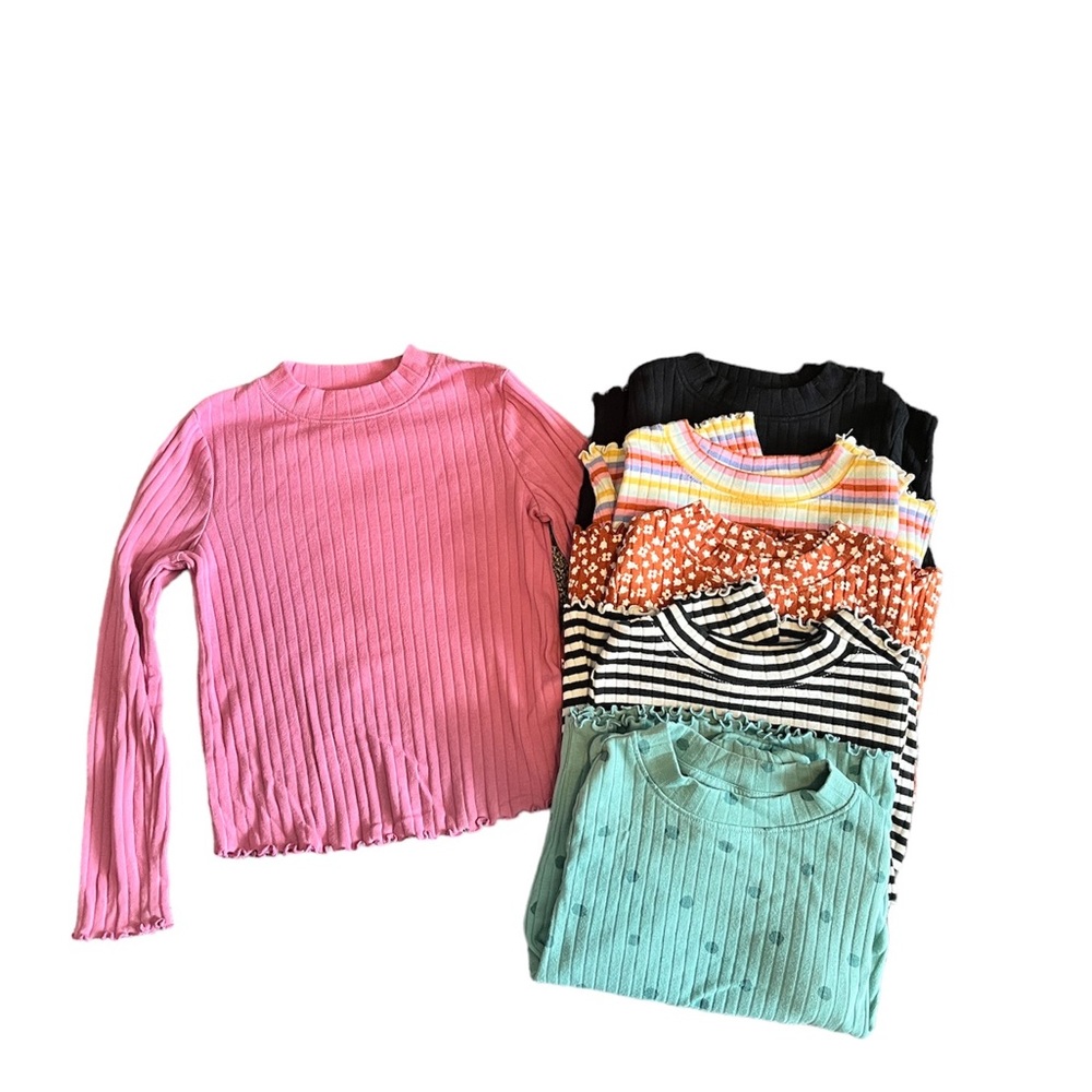 Girls long sleeve ribbed shirts size 6